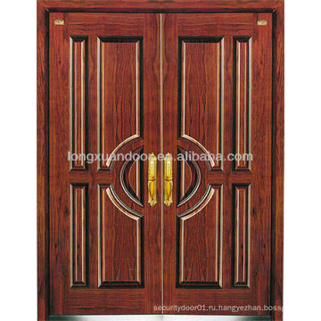 Двустворчатые защитные двери из нержавеющей стали, жилые стальные деревянные бронированные двери Выбор качества